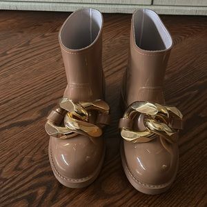 JW Anderson boots. Worn once. Brown and gold with chain